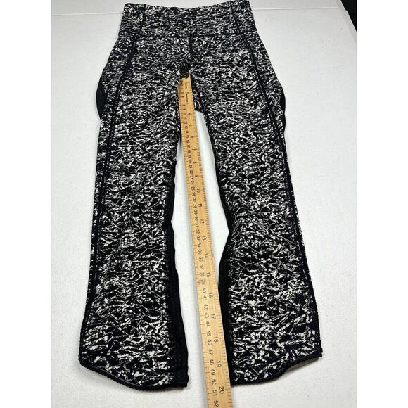 Lululemon Black/white Capri Leggings Work Out Athletic Womens Size 2 - Picture 5 of 7